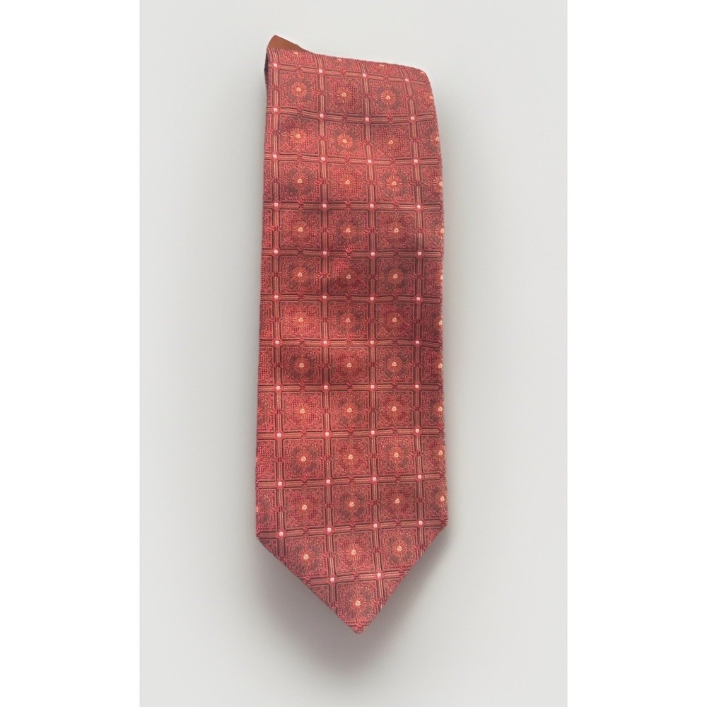 VINTAGE Joseph Abboud Men's 100% Silk Tie 57x4" Silk Geometric Necktie
